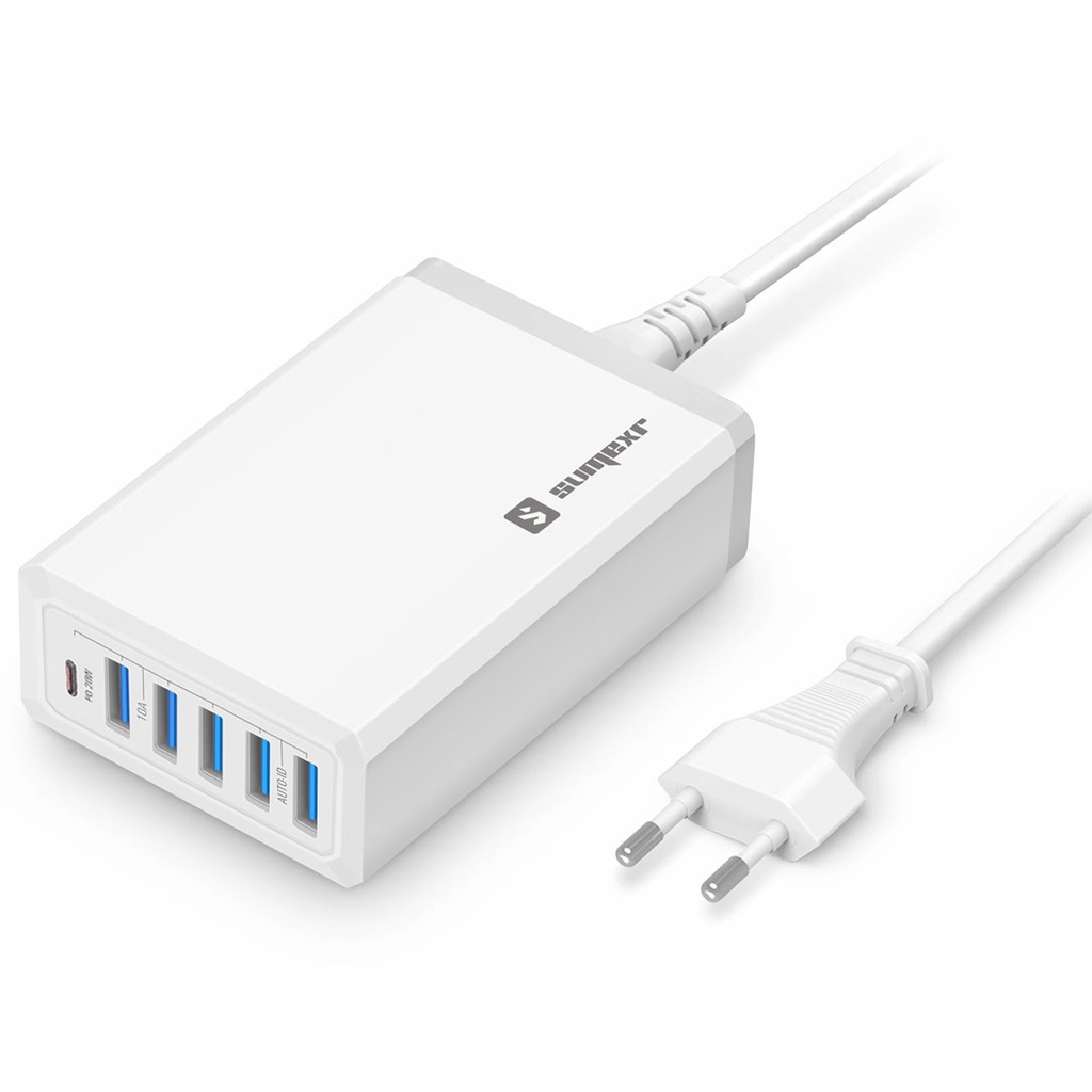 Fonte carregador r pido dock station 5 entradas usb 1 entrada tipo c