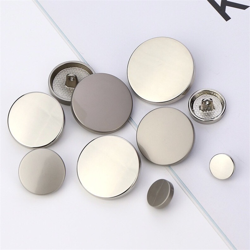 Detalhes do 10pçs 10/15/20/25mm Botões De Moda Metal Preto Para Roupas Masculinas Costura DIY 20mm