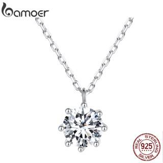 Bamoer D Color VVS1 EX 0.8CT Colar Moissanite Para Mulheres 925 Prata Esterlina Presente De Casamento De Alta Qualidade Deslumbrante MSN003
