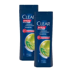 Kit 2 Shampoos Anticaspa Clear Men Controle e Alívio da Coceira 400ml cada