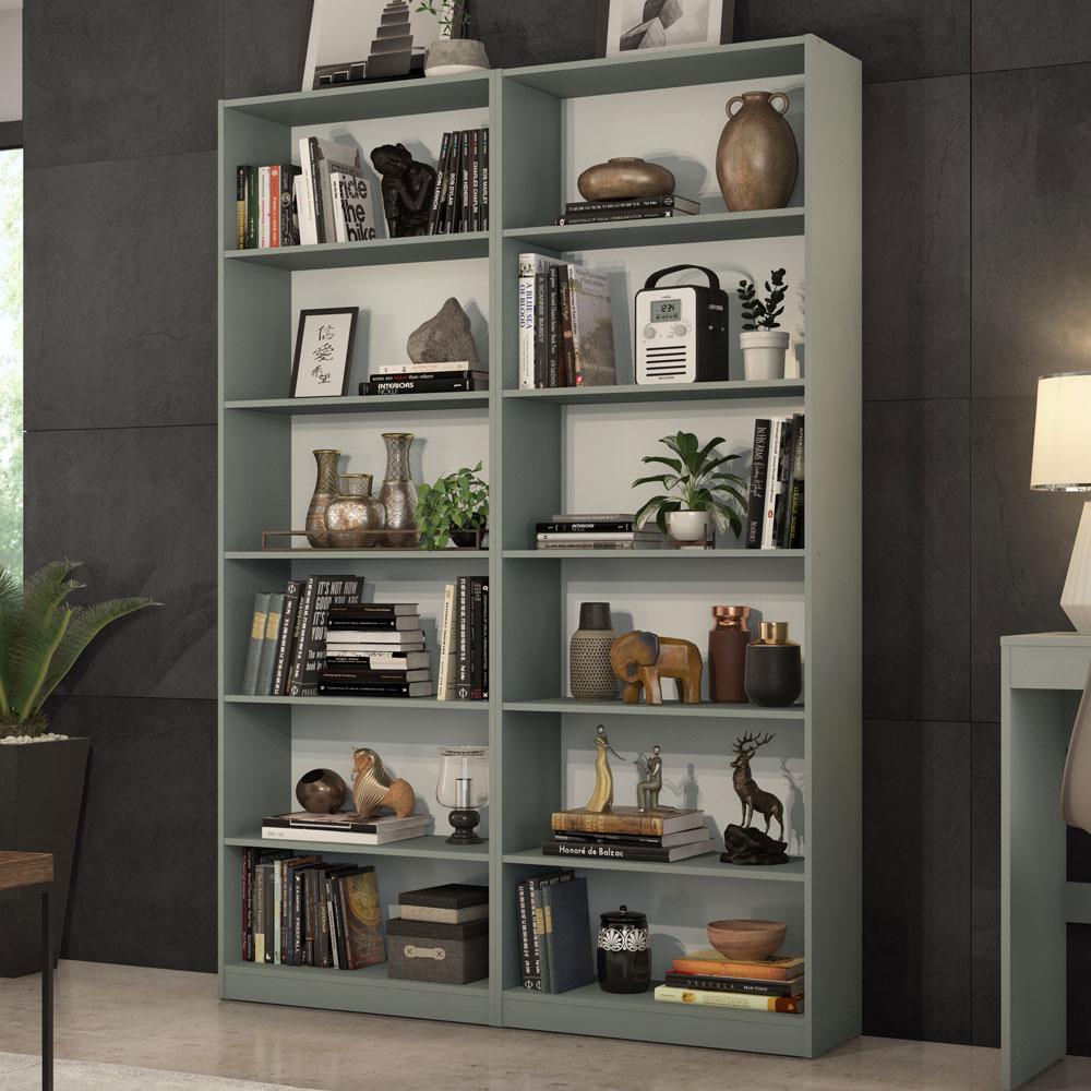 Kit Madesa com 2 Estantes Livreiro 6908 - Cinza em Oferta na Shopee