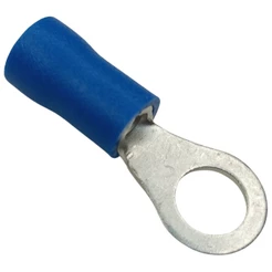 Kit 20 Unidades Terminal Olhal Anel Pvc Azul 1,0mm à 2,5mm M5 Pré Isolado Cabos Fio Terra Energia