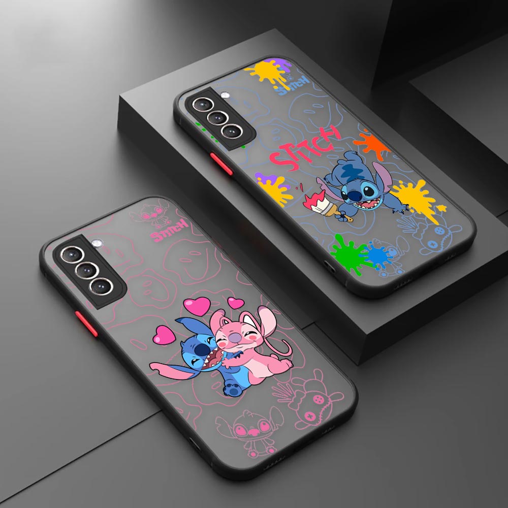 Capa Fofa Lilo & Stitch Sweet Heart Para Celular Samsung Galaxy S23 S22 Ultra S21 S20 FE S10 S9 S10E Lite Plus M30S M31 M32 M33 M51 M52 M62 5G Fosca