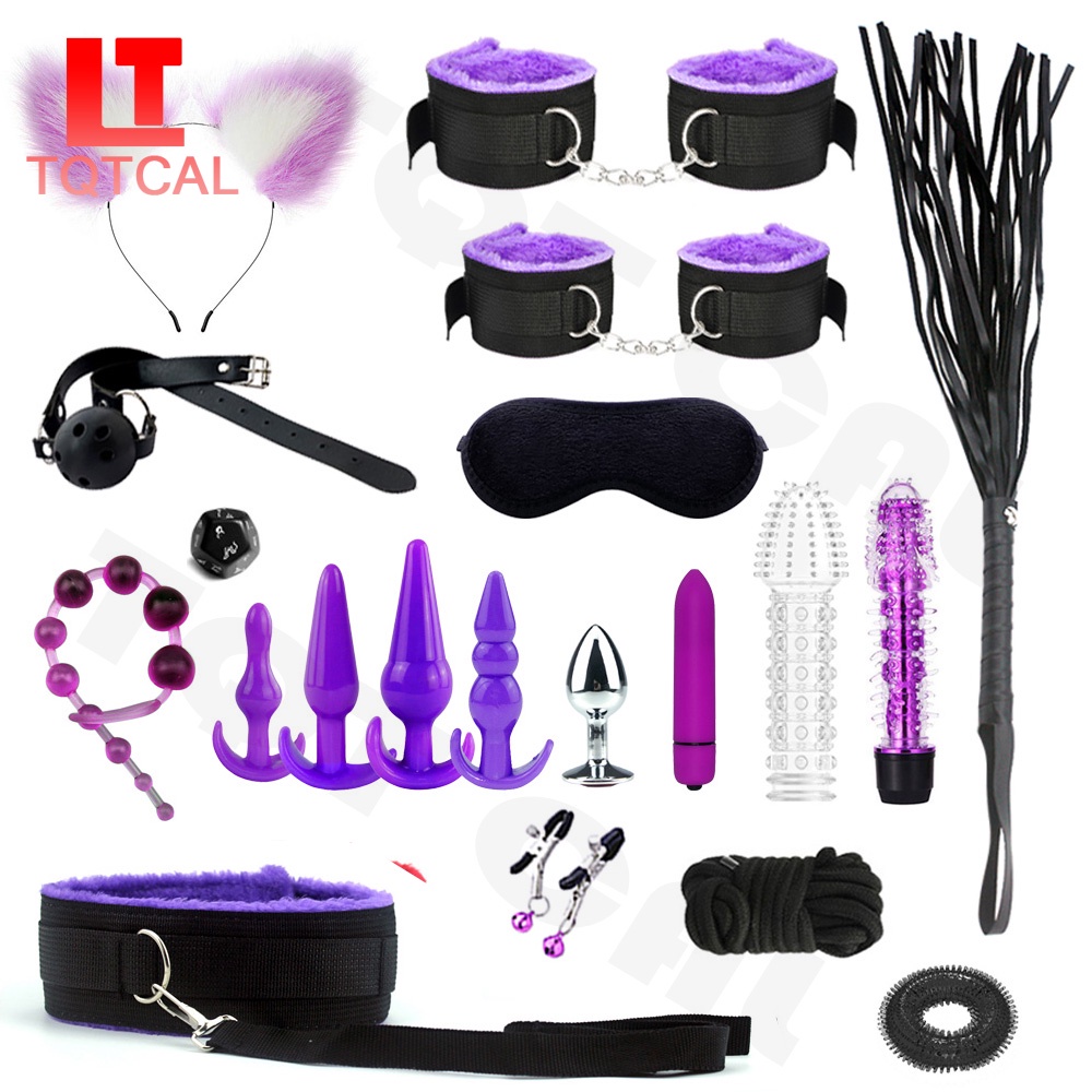 Conjunto De 20 Peças Bondage Bdsm Kit De Engrenagem Algemas Da