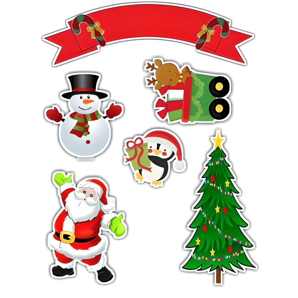 Topo De Bolo Docinho e Cupcake Personalizado Natal | Shopee Brasil