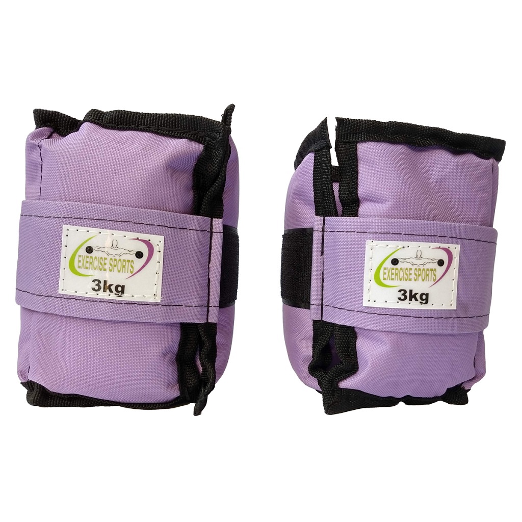 Caneleira / Tornozeleira 3 Kg - O Par Academia Lilás em Oferta na Shopee