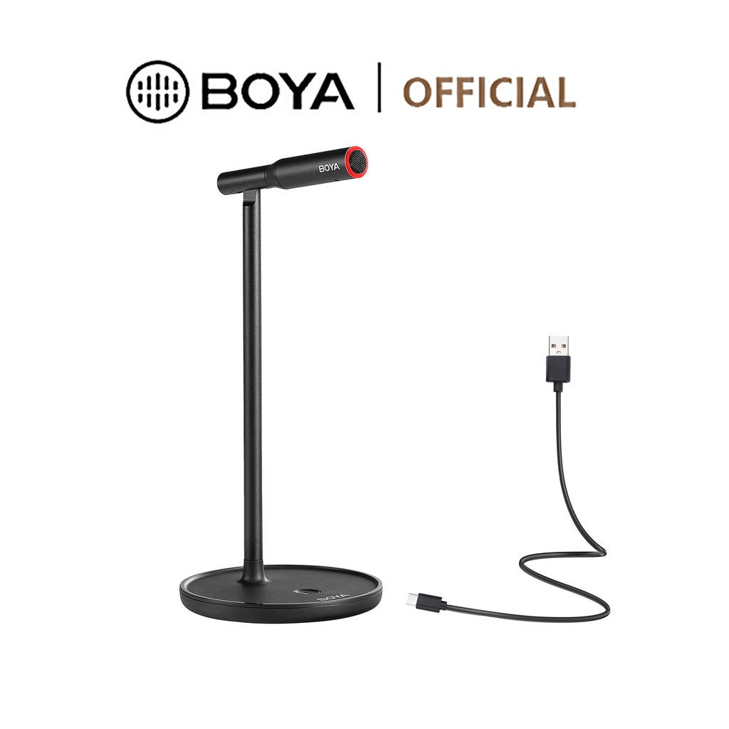 BOYA BY-CM1 Microfone De Mesa USB Conferência Ajustável Com Botão Mudo LED Cancelamento De Ruído Inteligente Para Reuniões On-Line Curso Notebook PC Sala De Trabalho Smartphones - Audio