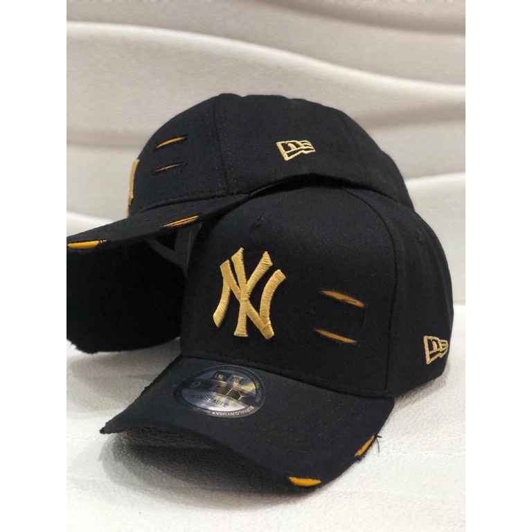 Bone New Era New York Yankees Rasgado Destroyed Todas as Cores Casual Chapeu Fecho Fitão Unissex - Envio Imediato