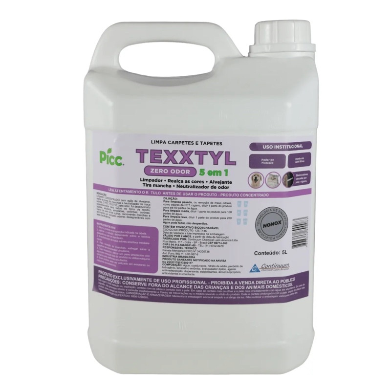 5 em 1 detergente TEXXTYL Neutralizador de odores 5L