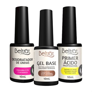 Kit Beltrat Gel Capa Base + Primer Ácido + Desidratador De Unhas - Envio Rápido
