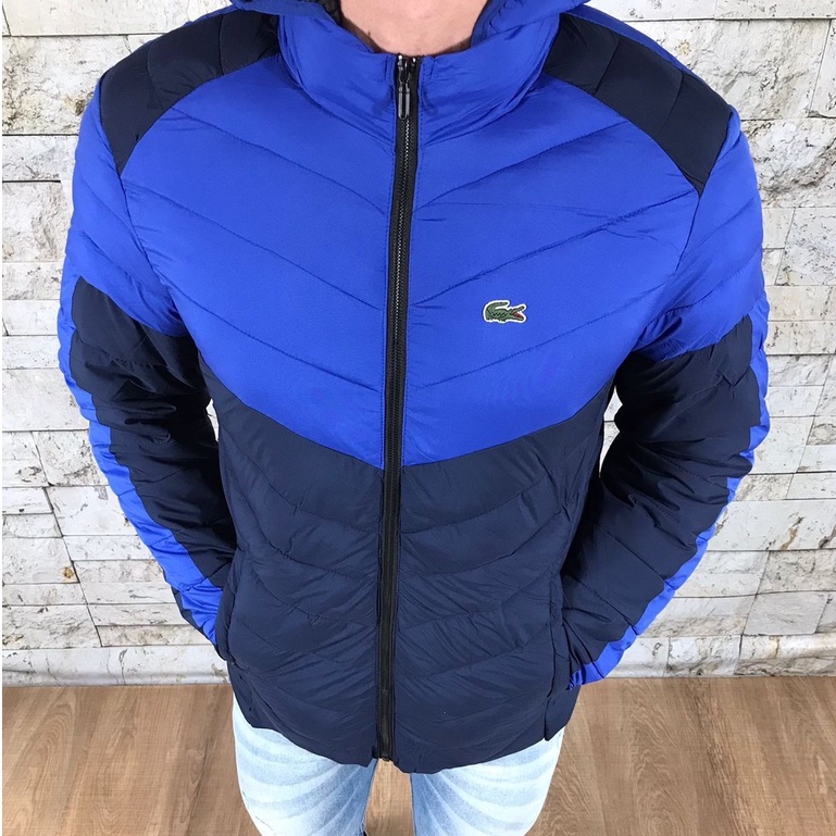 Jaqueta Acolchoada Masculina Lacoste Live Azul marinho faixa azul 2022 ...