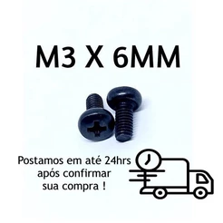 Parafuso Panela Phillips M3x6mm Oxidado Preto