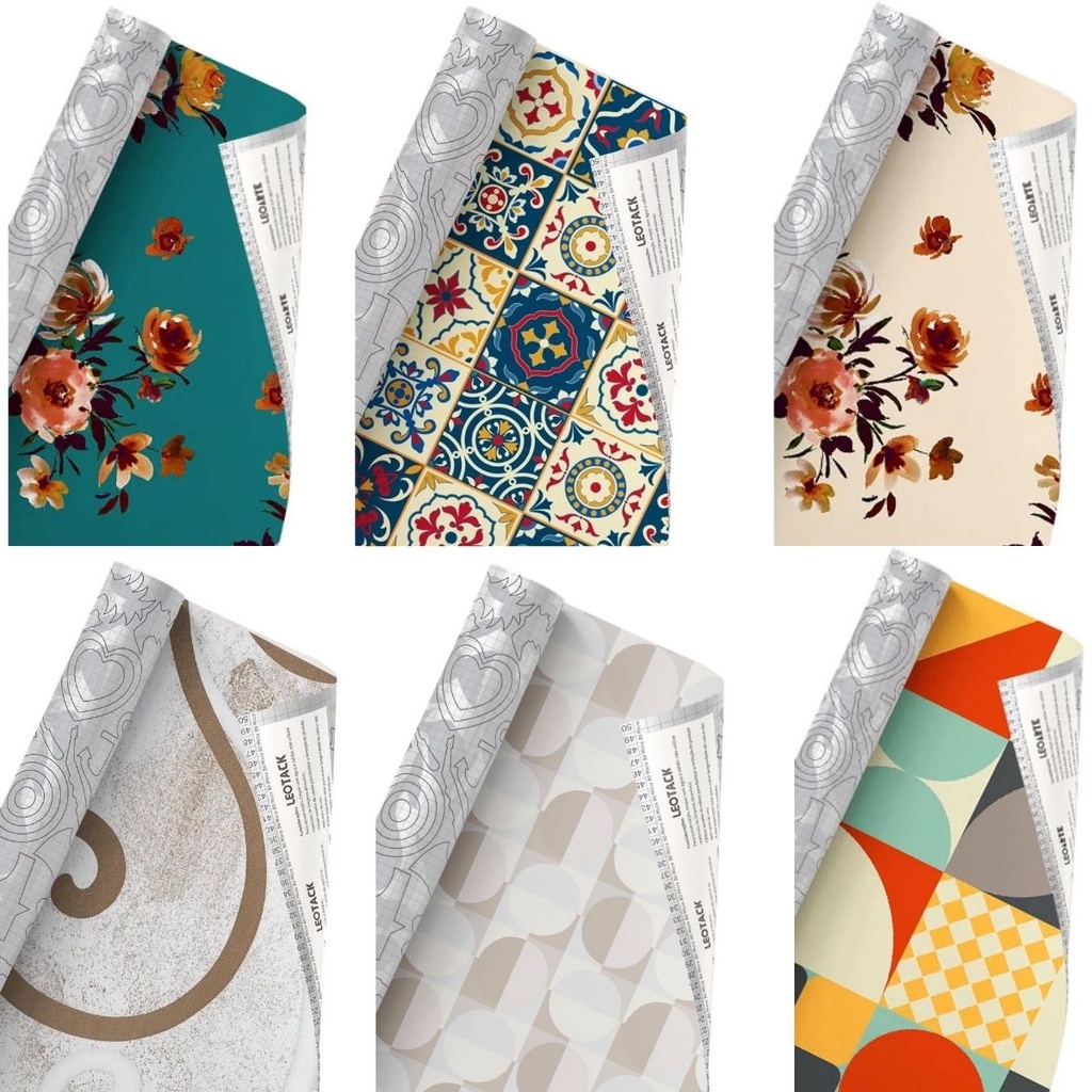 Papel de Parede Contact Estampado Adesivo 10m X 45cm - Leo Tack ...