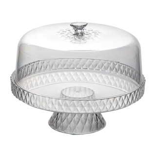 Boleira de Plástico Alta Cristal Glamour Incolor-Incolor