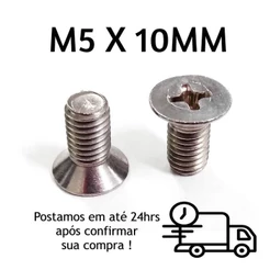 Parafuso Chato Phillips M5X10mm Inox