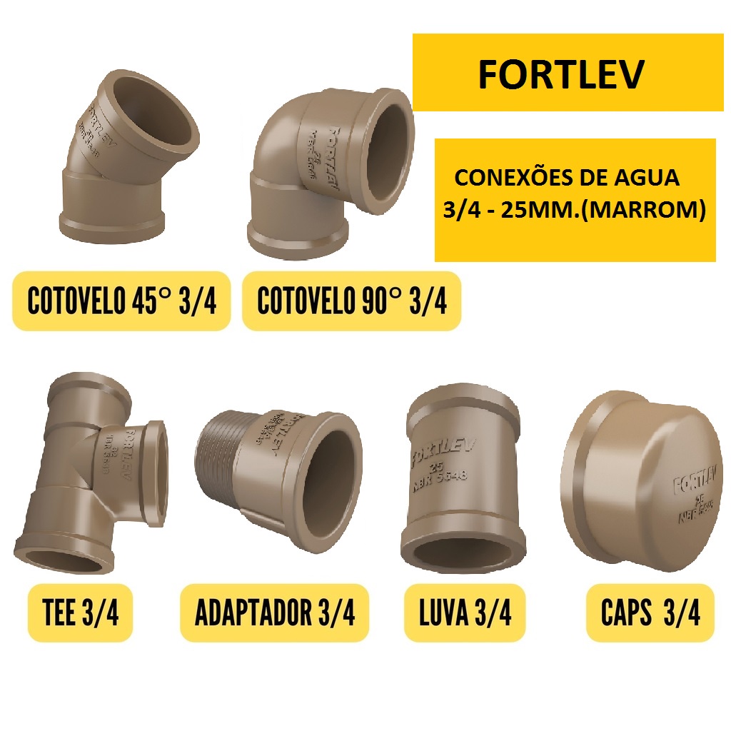 Conexões PVC Agua Fria Soldaves 25mm 3/4 Amanco - Escorrega o Preço