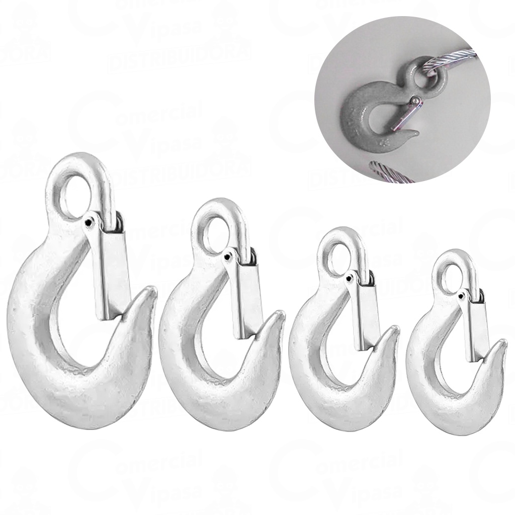 Gancho Olhal Com Trava Segurança Aço Galvanizado 1/4 A 7/16 POL  750 - 3000Kg Vários Tamanhos em Oferta na Shopee