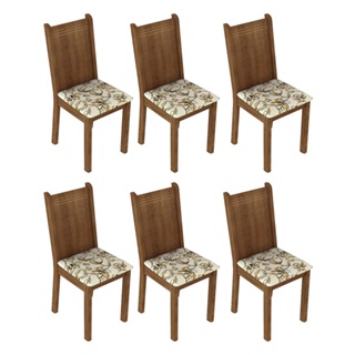 Kit 6 Cadeiras de Jantar 4290 Madesa - Rustic/Lírio Bege em Oferta na Shopee
