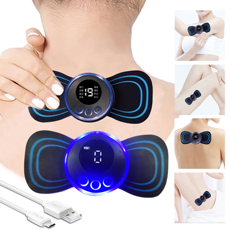 EMS Mini Massageador Elétrico Portátil De Pescoço De Pulso Massagem Cervical Ferramenta De Alívio Da Dor Muscular Nas Costas Almofada De Relaxamento Do Corpo Perna