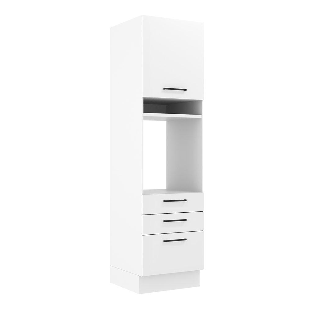 Torre Quente Armário de Cozinha 60 cm 1 Porta 3 Gavetas Branco Agata Madesa em Oferta na Shopee