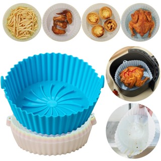 Bandeja Forma Cesta De Silicone Reutilizável Acessórios De Cozimento Cesta De Pizza Placa De Ar Fryer Grill Pot Cozinha Bolo Cozinhar Ferramentas
