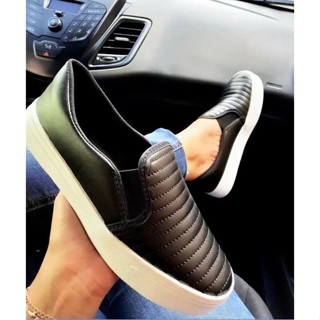 Tênis Slip On Feminino Casual Sapatilha Iate Calce Fácil Confortável