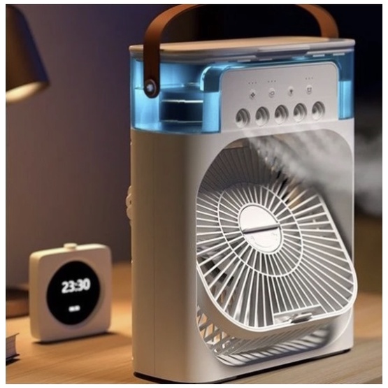 Ventilador De Mesa Desumidificador USB Portatil Ar Condicionado Pulverização e Refrigerador Com Água