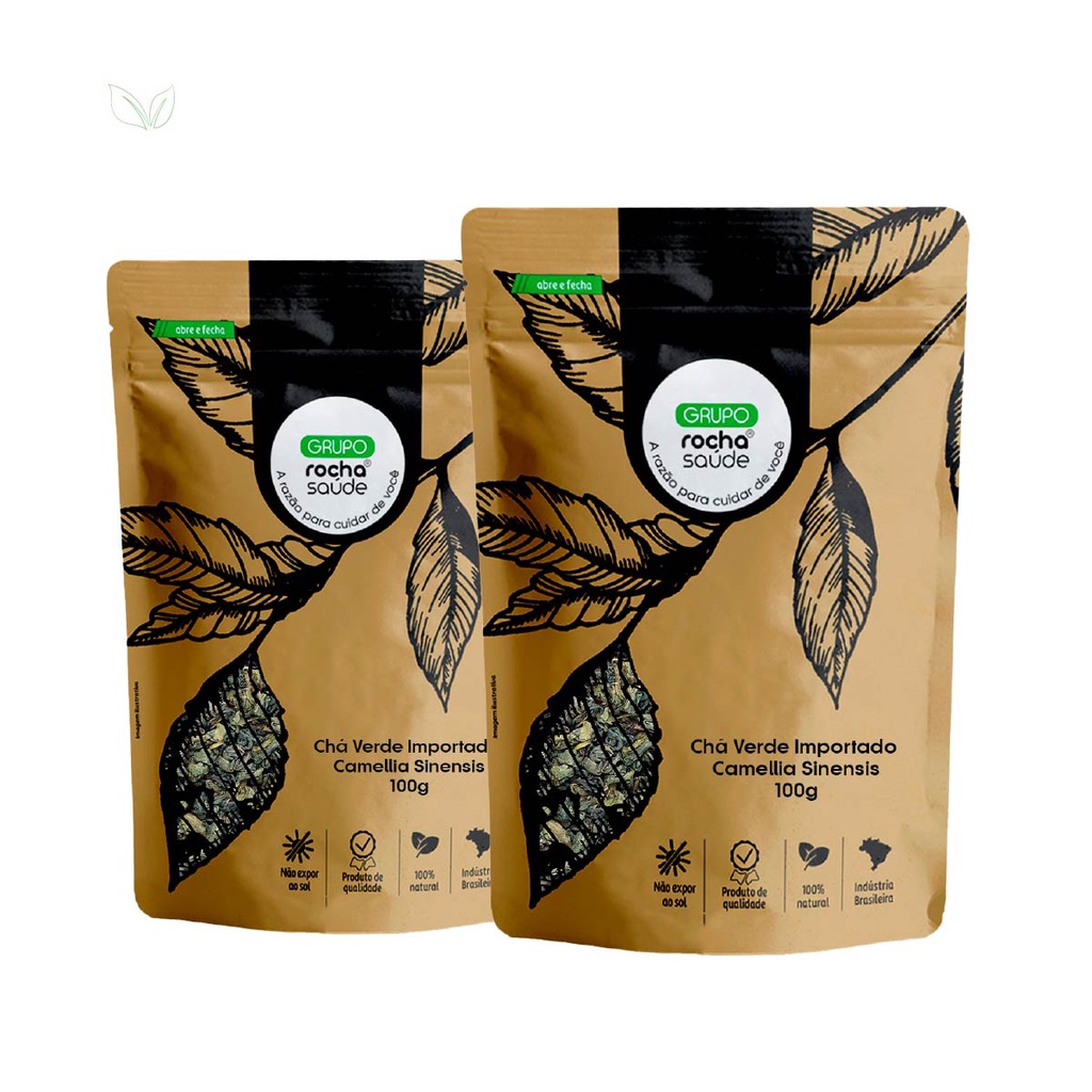 Kit 2 pct Chá Verde Importado - Camellia sinensis - 100g