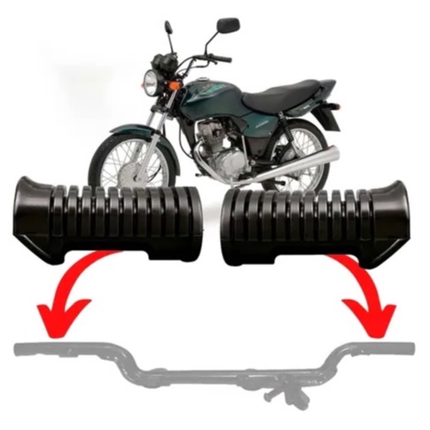 Borracha de Estribo Pedaleira Dianteira Apoio Moto CG Fan Today Titan 125/150 (PAR)