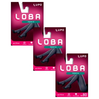 Kit 3 Meia-Calça Loba Lã Acrílica Fio 80 5805-01