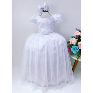 Vestido Daminha Longo Festa Florista Formatura Infantil em Oferta na Shopee