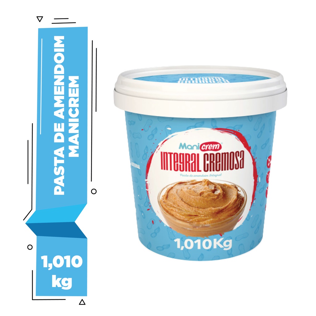 Manicrem Pasta De Amendoim Integral 100% Amendoim - 1kg