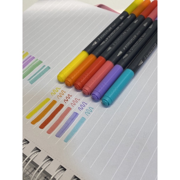 Kit Brush Pen Staedtler (6 cores) Shopee Brasil