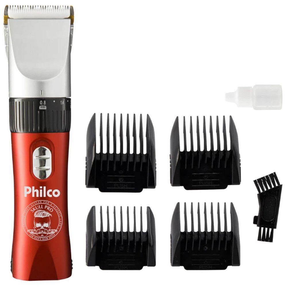 Máquina de Cortar Cabelo Philco Skull Pro SF 5 Níveis Lâmina Inox Bivolt - Beauty