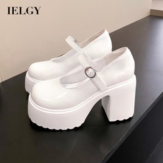IELGY Bico Redondo Feminino Retrô De Salto Alto Com Dedo Todos Os Sapatos Combinam