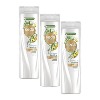 Kit 3 Shampoos Seda Recarga Natural Bambu e Biotina 325ml cada