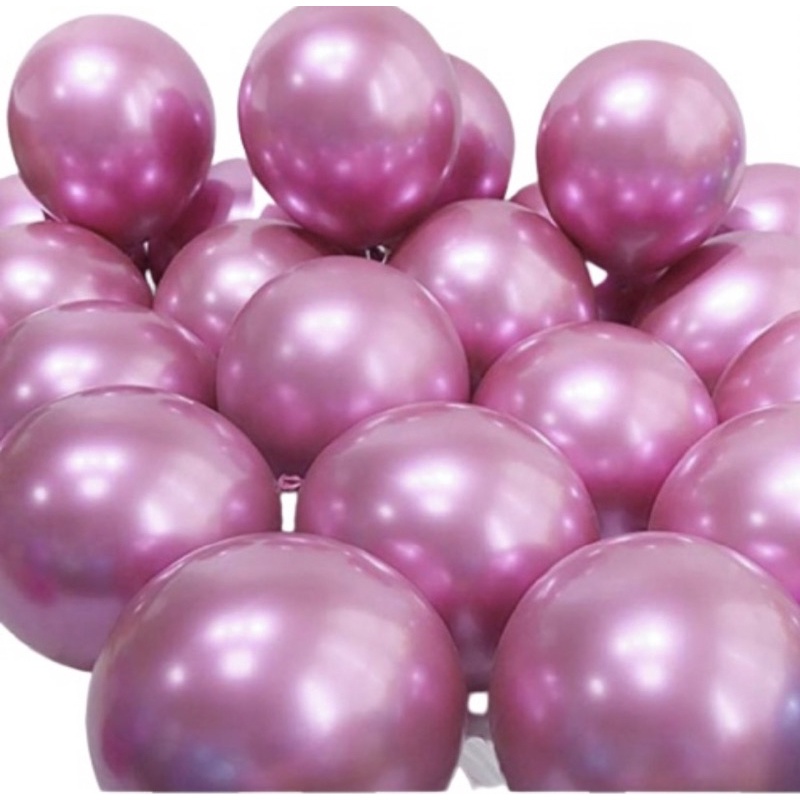 25~125 Unid - Balão Bexiga Pink  5 Pol Cromado Metalizado Aluminio OFF// em Oferta na Shopee