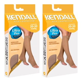 Kit com 2 Meias 3/4 kendall alta compressão sem ponteira