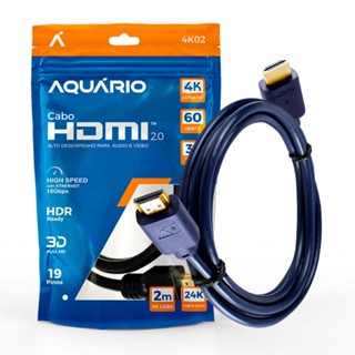 Cabo HDMI 2.0 4K Full HD Blindado 2m Aquário 4K02