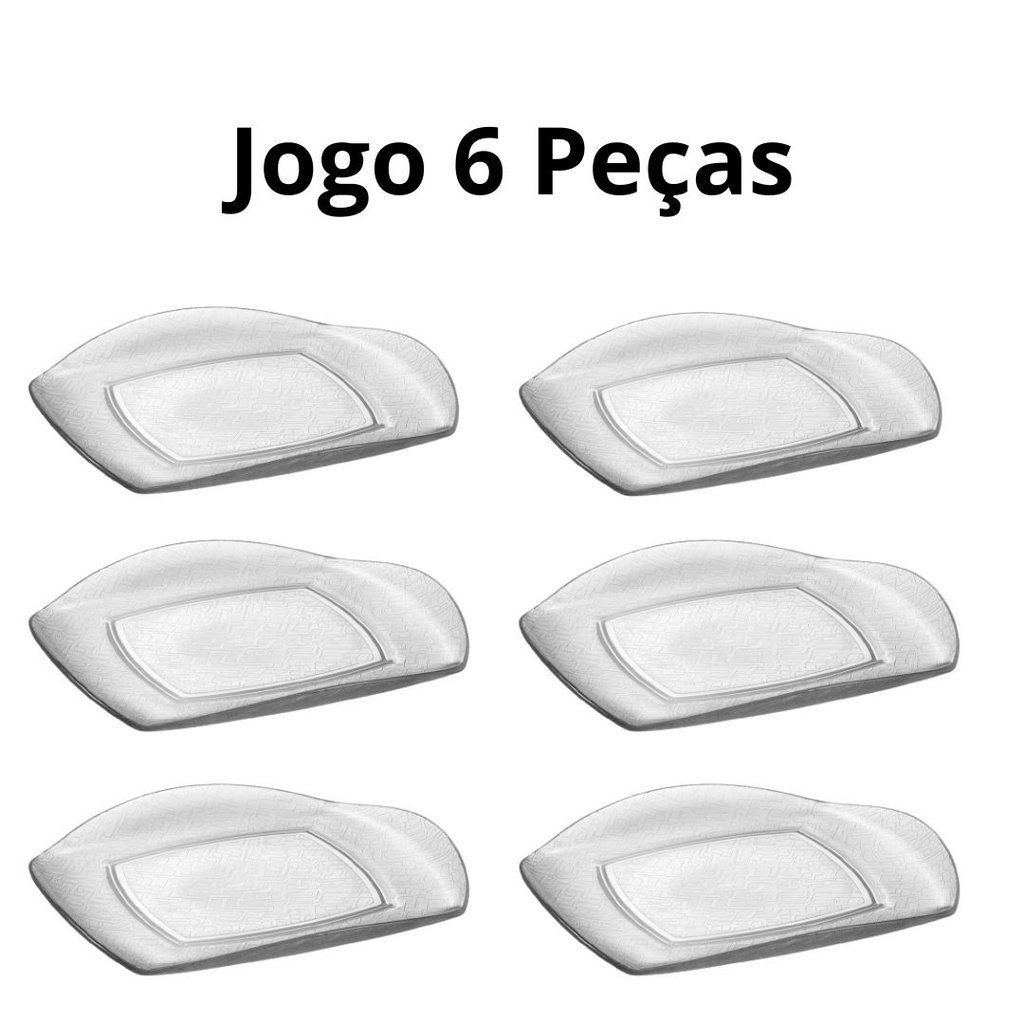 Jogo de Pratos Rasos de Vidro com 6 peças Quadratto - Wheaton em Oferta na Shopee