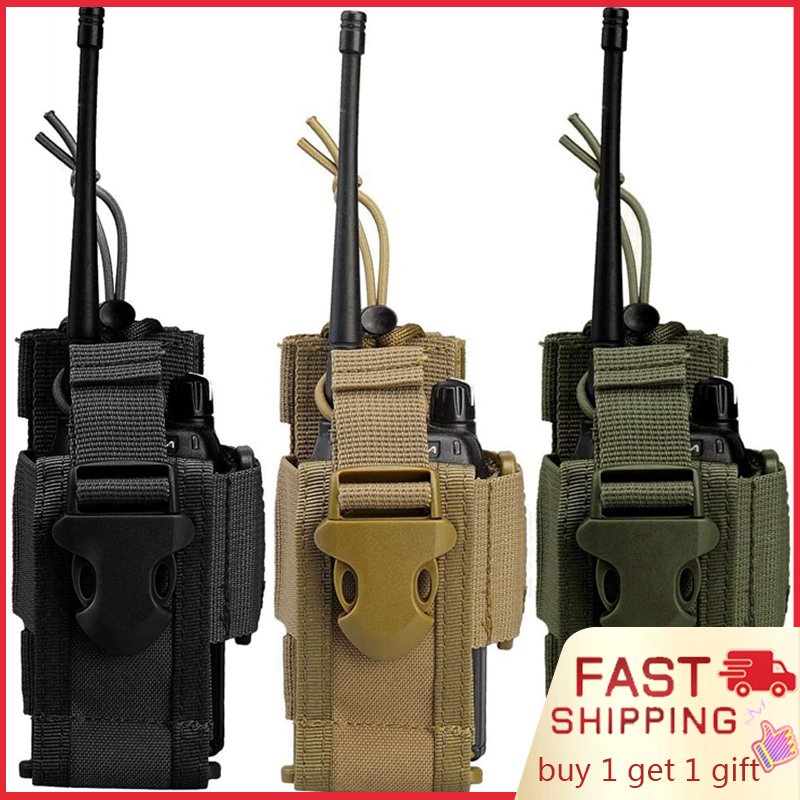 LUC Bolsa Para Rádio Ajustável Molle Two Way Holster Pouch Holder Nylon Duty Storage Case Walkie TalkieBag