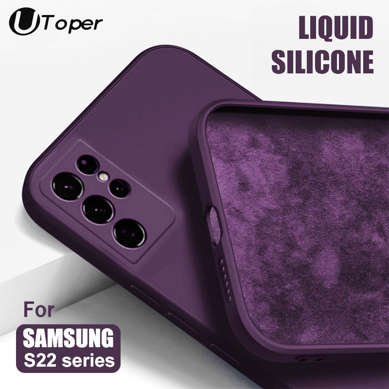 Capa De Silicone Líquido Para Samsung Galaxy S22/22 Plus S21 Ultra S21 FE Macia funda