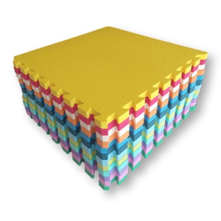 Kit 12 Tatames EVA 50x50x1cm Linha Premium Bordas de Acabamento Infantil Criança Bebê Antiderrapante em Oferta na Shopee