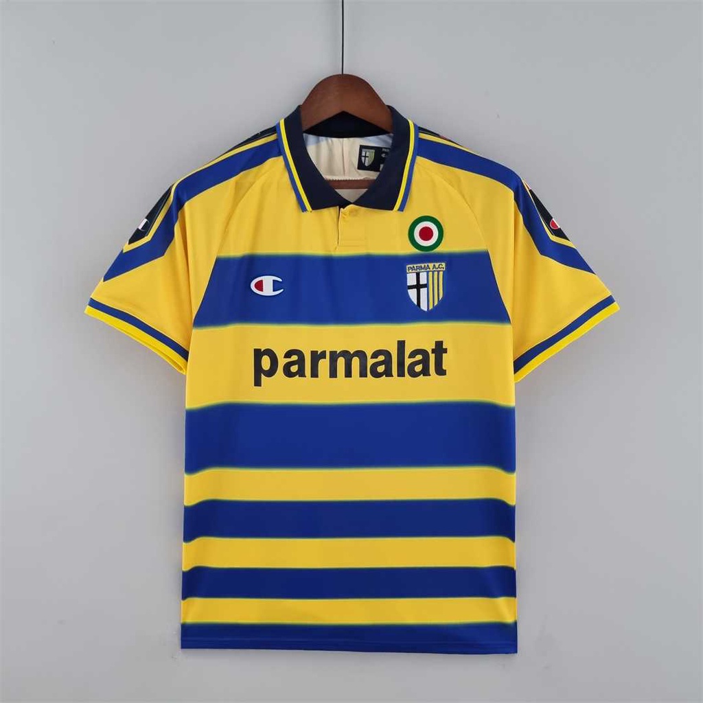 99-00 Parma Premium Vintage Camisa De Futebol S-2XL - Escorrega o