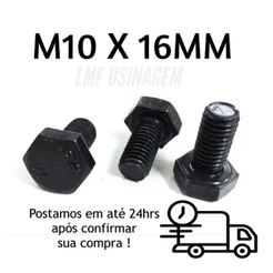 Parafuso Sextavado M10 X 16mm Oxidado Preto