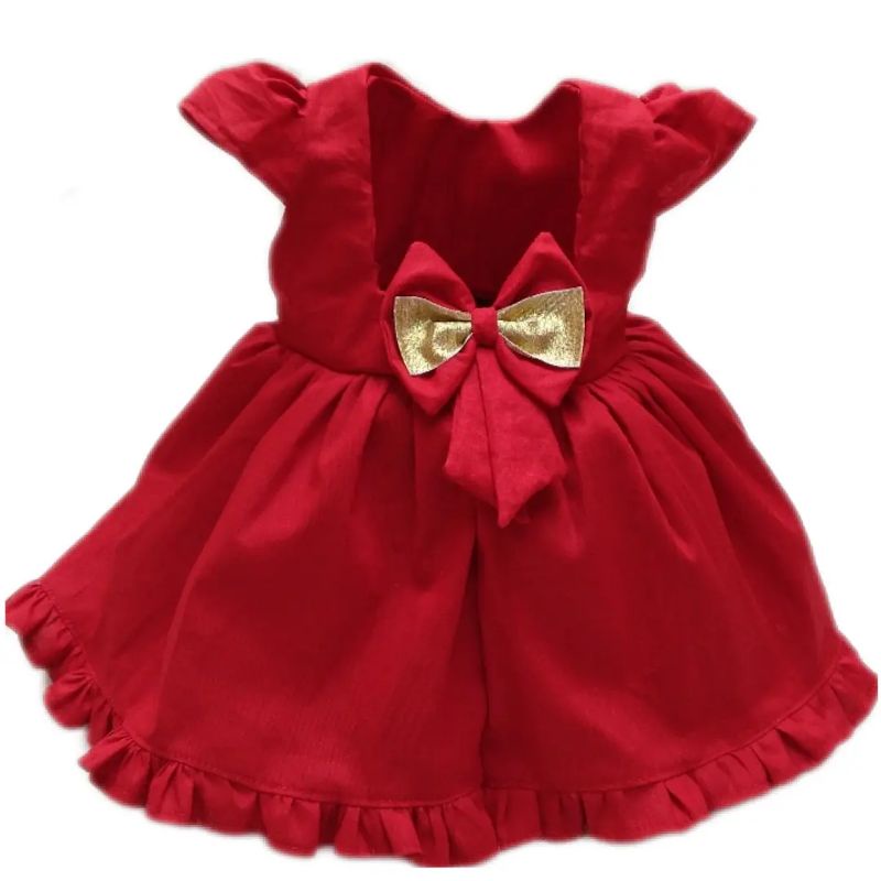 Vestido Infantil Bebê Menina Vermelho Festas Natal Dandara - Tam. P ao 3 anos | Diversas Cores — imagem 2 de 2
