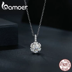 Bamoer 925 Silver 1 Carat Moissanite Colar D Colorido VVS1 Premium Corte Fashion Joalheria Presente Para Meninas E Mulheres