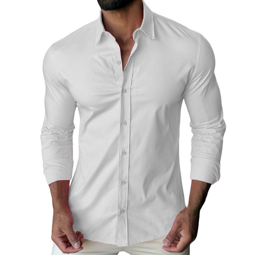 Camisa Social Masculina Slim fit Luxo Moda Manga Longa Envio Imediato