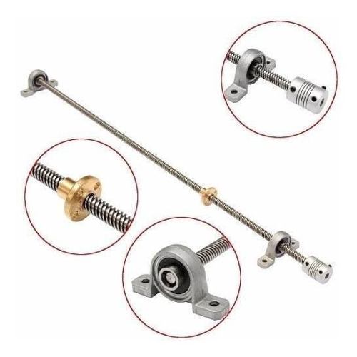 Kit Fuso Tr8 X 500 + 2 Mancal Kp08 + Acoplamento 5 X 8