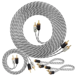 Kit Cabo RCA 5 Metros Taramps Injetado Stereo + 1 Cabo 1 Metro + 2 Cabos Y 1F2M Módulo